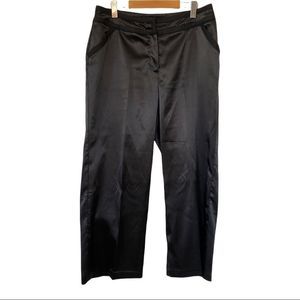 Investments silk straight leg tuxedo pants 14p